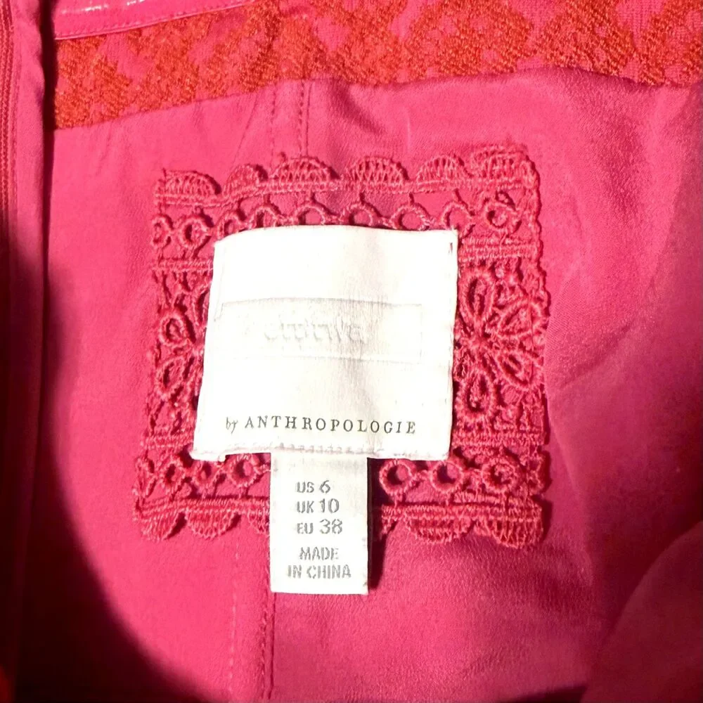 Ett Twa Anthropologie Women's Haley Strapless Jumpsuit Pink Belted Wide Leg US 6 - Picture 3 of 9